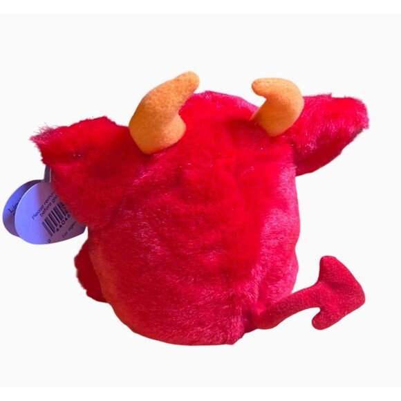 Puffkins Red Devil Plush Toy With Orange Horns and Poem Tag Limited Edition - Picture 7 of 16